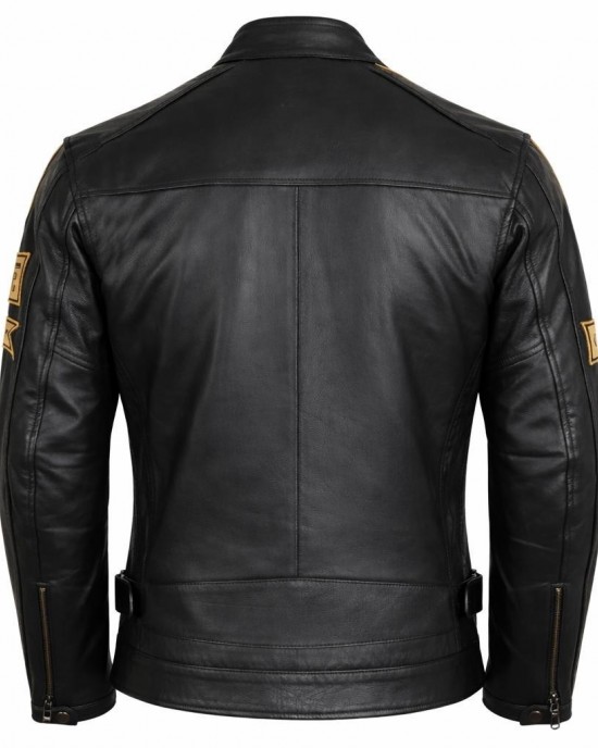 Motorcycle Leather Jacket Antique Retro Style Biker Jacket Motorbike Jacket Chopper Racing