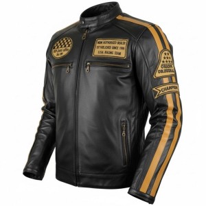 Motorcycle Leather Jacket Antique Retro Style Biker Jacket Motorbike Jacket Chopper Racing