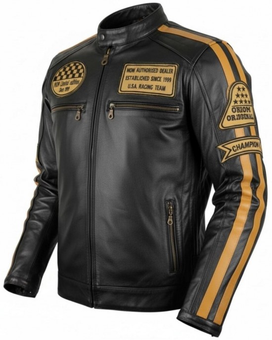 Motorcycle Leather Jacket Antique Retro Style Biker Jacket Motorbike Jacket Chopper Racing