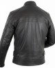 Motorcycle Biker Jacket Leather Jacket Black with Genuine Leather Protectors