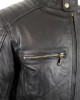 Motorcycle Biker Jacket Leather Jacket Black with Genuine Leather Protectors
