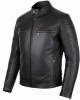 Motorcycle Biker Jacket Leather Jacket Black with Genuine Leather Protectors