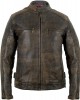Retro Motorcycle Leather Jacket Vintage Distressed Motorbike Jacket Biker Chopper Quilted