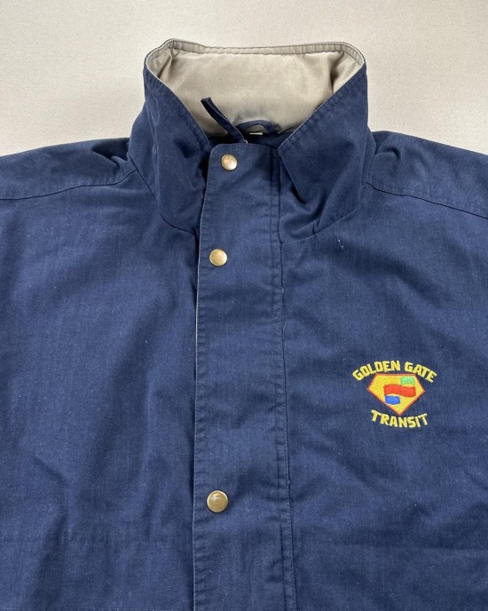 Vintage Golden Gate Bridge Transit Jacket Mens 3xl Blue San Francisco Muni Bart