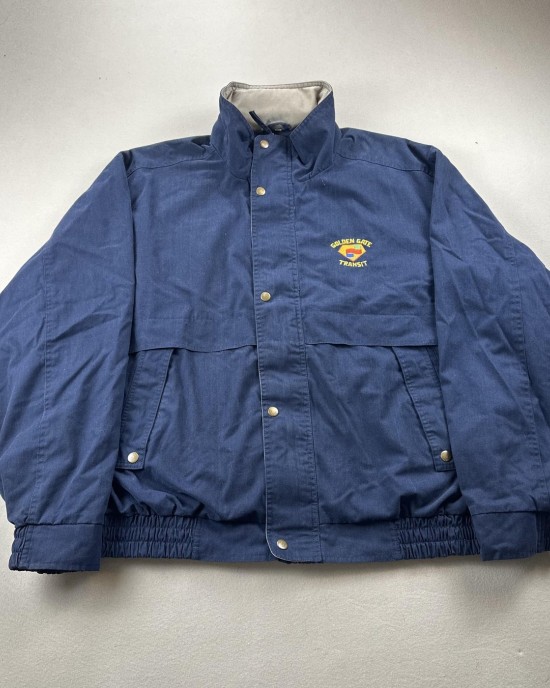 Vintage Golden Gate Bridge Transit Jacket Mens 3xl Blue San Francisco Muni Bart