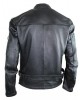 Mens Motorcycle Leather Jacket Biker Retro Stripe Rocker Jacket Chopper Quilted
