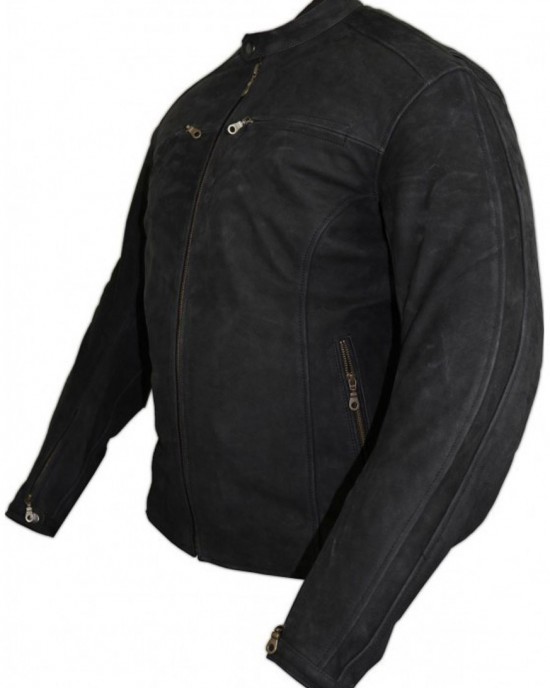 Retro Motorcycle Leather Jacket Motorcycle Jacket Biker Jacket Rocker Jacket Matte Nubuck