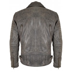 Retro Designer Motorcycle Leather Jacket in Vintage Brown with Protectors Biker Jacket