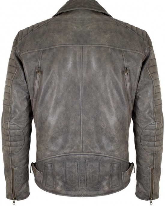 Retro Designer Motorcycle Leather Jacket in Vintage Brown with Protectors Biker Jacket