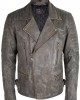 Retro Designer Motorcycle Leather Jacket in Vintage Brown with Protectors Biker Jacket