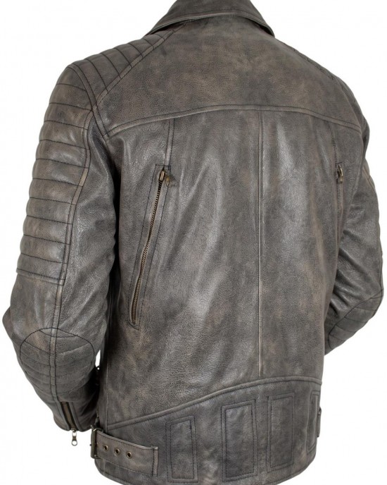 Retro Designer Motorcycle Leather Jacket in Vintage Brown with Protectors Biker Jacket