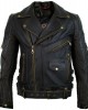 Mens Motorcycle Leather Jacket Old School Rocker Jacket Biker Jacket Chopper Jacket
