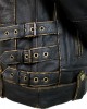 Mens Motorcycle Leather Jacket Old School Rocker Jacket Biker Jacket Chopper Jacket