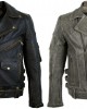 Mens Motorcycle Leather Jacket Old School Rocker Jacket Biker Jacket Chopper Jacket