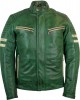 Mens Retro Motorcycle Leather Jacket with Protectors Biker Jacket Motorbike Jacket