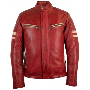 Mens Retro Motorcycle Leather Jacket with Protectors Biker Jacket Motorbike Jacket