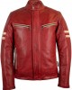 Mens Retro Motorcycle Leather Jacket with Protectors Biker Jacket Motorbike Jacket
