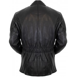 Mens Motorcycle Leather Jacket Long Genuine Cowhide Thick and Soft Leather