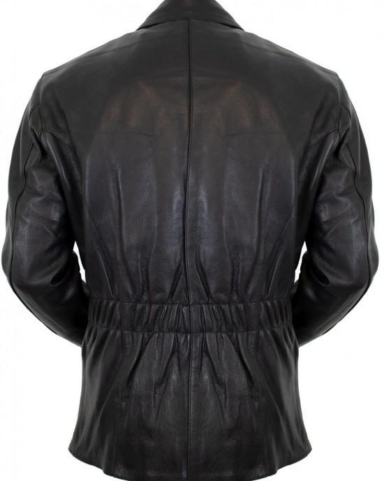 Mens Motorcycle Leather Jacket Long Genuine Cowhide Thick and Soft Leather