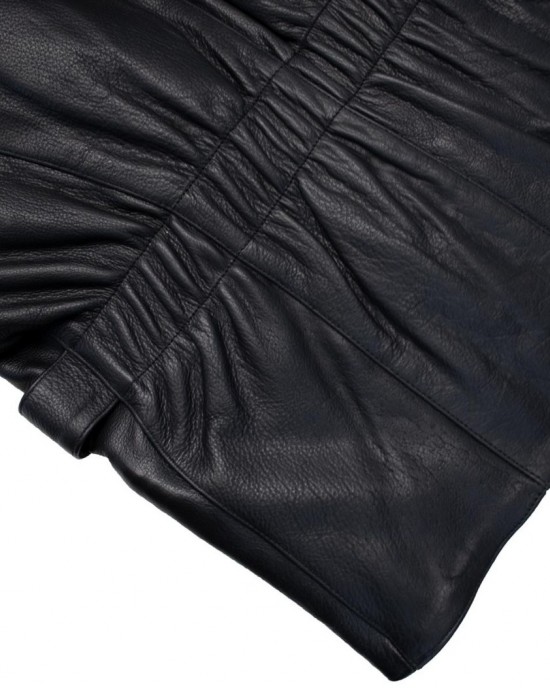 Mens Motorcycle Leather Jacket Long Genuine Cowhide Thick and Soft Leather