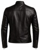Men's Black Genuine Leather Jacket Biker Motorcycle Slim Fit Zip Casual Coat