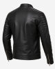 Men's Black Genuine Leather Cafe Racer Jacket – Slim Fit Biker Coat with Zippere