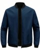 Men's Lightweight Bomber Jacket Full Zip Thin Casual Spring Fall Work Coat - army green