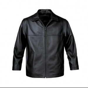 Bomber Jacket Genuine Leather Black Flight Coat Motorcycle Biker Lined Mens L