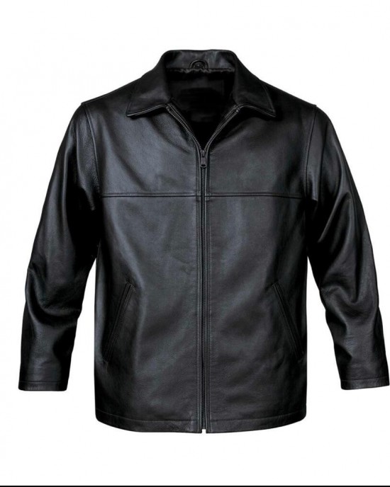 Bomber Jacket Genuine Leather Black Flight Coat Motorcycle Biker Lined Mens L
