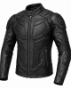 Men's Black Leather Tactical Biker Jacket Futuristic Armor Style Slim Fit Moto