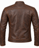 Men's Motorcycle Biker Leather Jacket Distressed Cafe Racer Genuine Lambskin Men