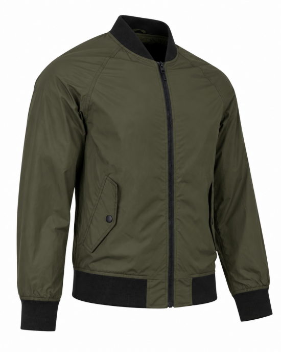 Men's Spring Fall Thin Bomber Jacket Full-Zip Sportswear Lightweight Casual Coat