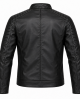Men Motorcycle Faux Leather Jacket - Black Economy Zip Up Moto Biker Jacket