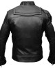 Men's Black Tactical Leather Jacket Urban Biker Armor Style Quilted Moto Coat