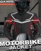 Mens Motorbike Jacket Waterproof Ce Armoured for Bikers Coat Cordura Textile - Black