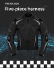Men's Modular Textile Jacket Waterproof Ce Approved Motorcycle Motorbike Coat - Black