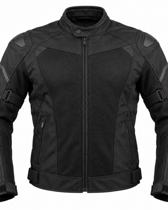 Men's Waterproof Motorcycle Jacket Cordura Ce Armored Breathable Summer Riding - Black