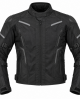 Men's Motorcycle Jacket Cordura Waterproof Riding Ce Approved Protective Gear - BLACK