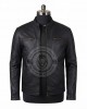 Men's Black Real Leather Jacket Slim Fit Biker Cafe Racer Motorcycle Zip Coat