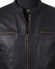 Men's Black Real Leather Jacket Slim Fit Biker Cafe Racer Motorcycle Zip Coat