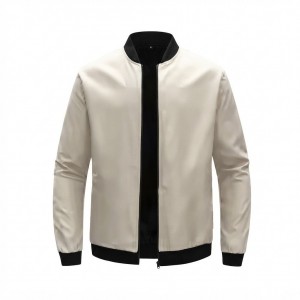 Men's Bomber Jacket Baseball Style Slim Fit Casual Outerwear - Skin