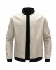 Men's Bomber Jacket Baseball Style Slim Fit Casual Outerwear - Skin