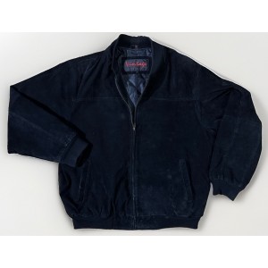 Vintage Leather Limited Jacket Mens L Black Suede Quilted Bomber Full Zip