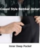 Men's Lightweight Bomber Jacket Spring Fall Thin Casual Coat Full-Zip Work Coats - Black